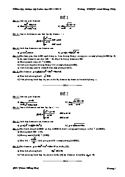 Đề ôn tập thi học kỳ 2 Toán 11 - Trường THPT Anh Hùng Núp