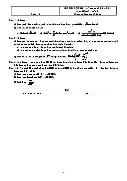 Đề thi học kì 1 – Môn Toán lớp 11 có đáp án