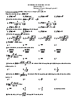 Đề thi học kì 2 môn Toán lớp 11