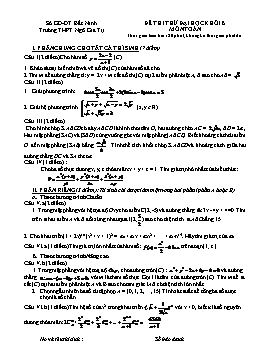 Đề thi thử đại học khối B môn Toán