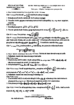 Đề thi thử đại học lần 1 - Môn Toán