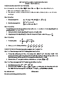 Đề thi thử đại học môn Toán - Đề 134