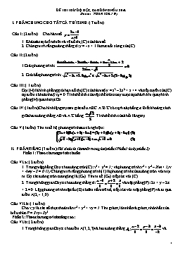 Đề thi thử đại học môn Toán - Đề 139