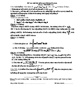 Đề thi thử đại học môn Toán - Đề 141