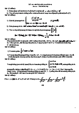 Đề thi thử đại học môn Toán - Đề 166