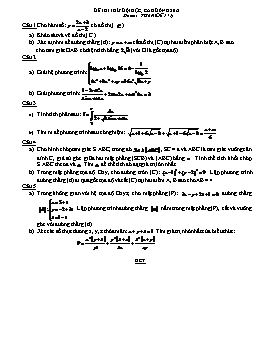 Đề thi thử đại học môn Toán - Đề 171