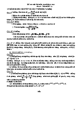 Đề thi thử đại học môn Toán - Đề 175