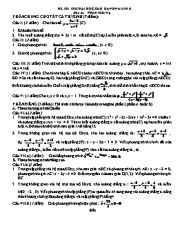 Đề thi thử đại học môn Toán - Đề 185