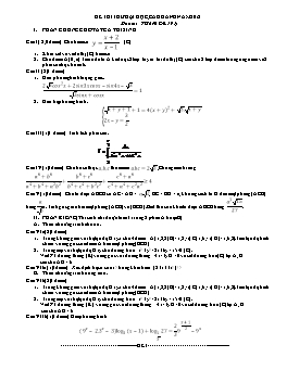 Đề thi thử đại học môn Toán - Đề 191