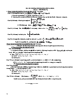 Đề thi thử đại học môn Toán - Đề 195