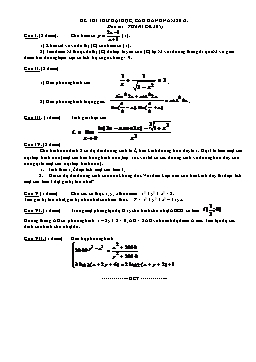 Đề thi thử đại học môn Toán - Đề 205
