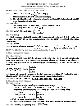 Đề thi thử đại học môn Toán - Đề 214