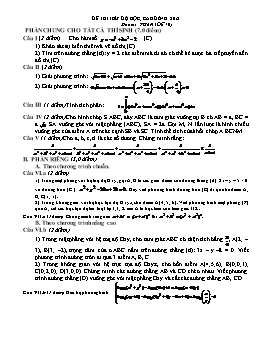 Đề thi thử đại học môn Toán - Đề 76