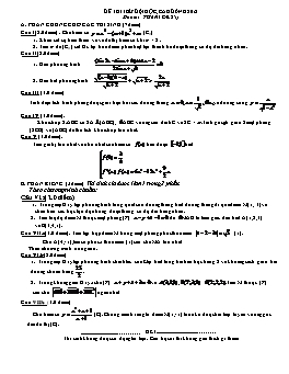 Đề thi thử đại học môn Toán - Đề 85
