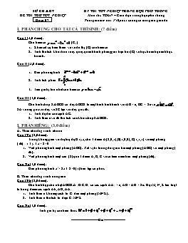 Đề thi thử tốt nghiệp THPT môn thi: Toán − Đề số 07