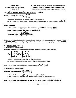 Đề thi thử tốt nghiệp THPT môn thi: Toán − Đề số 12