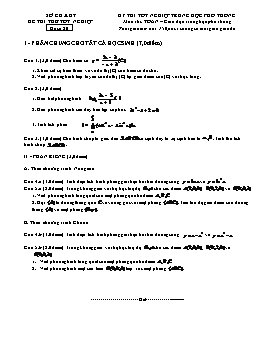 Đề thi thử tốt nghiệp THPT môn thi: Toán − Đề số 20