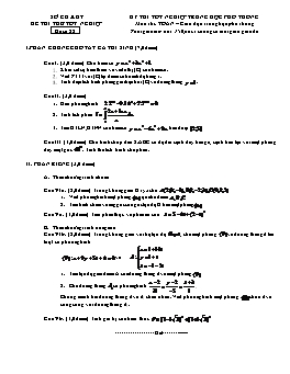 Đề thi thử tốt nghiệp THPT môn thi: Toán − Đề số 22