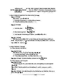 Đề thi thử tốt nghiệp THPT môn thi: Toán − Đề số 26