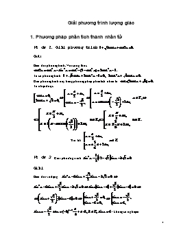 Giải phương trình lượng giác