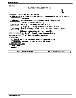 Giáo án Đại số 11 ban cơ bản tiết 30, 31: Xác suất của biến cố (tt)