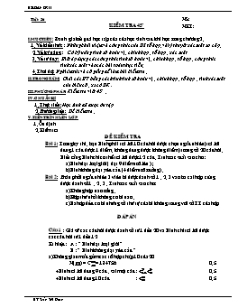 Giáo án Đại số 11 ban cơ bản tiết 36: Kiểm tra 45 phút