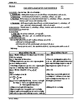 Giáo án Đại số 11 ban cơ bản tiết 42, 43: Câu hỏi và bài tập ôn tập chương II