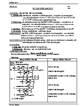 Giáo án Đại số 11 ban cơ bản tiết 44, 45: Ôn tập cuối học kỳ I