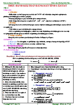 Giáo án Đại số 11 cơ bản tiết 11: Thực hành giải toán bằng máy tính cầm tay