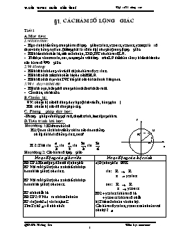 Giáo án Đại số 11 nâng cao - Chương 1