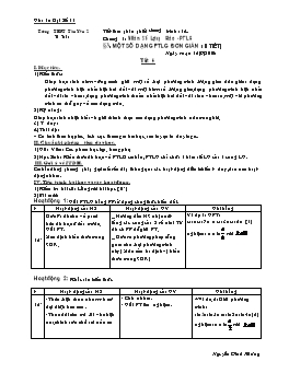 Giáo án Đại số 11 nâng cao tiết 14: Một số dạng phương trình lượng giác đơn giản