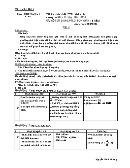 Giáo án Đại số 11 nâng cao tiết 16: Một số dạng phương trình lượng giác đơn giản