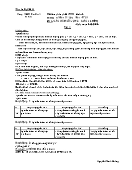 Giáo án Đại số 11 nâng cao tiết 2: Các hàm số lượng giác