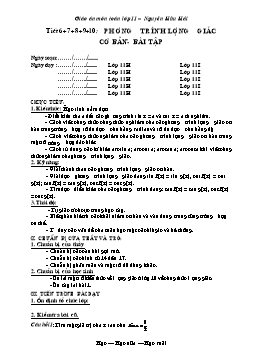 Giáo án Đại số 11 tiết 6 - 10: Phương trình lượng giác cơ bản - Bài tập