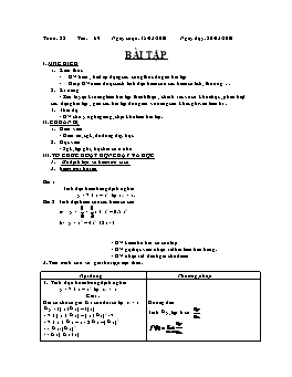 Giáo án Đại số 11 tiết 69: Bài tập