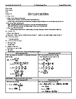 Giáo án Đại số & Giải tích 11 CB tiết 75: Ôn tập chương