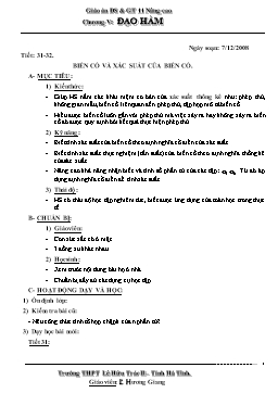 Giáo án Đại số & Giải tích 11 Nâng cao - Chương V: Đạo hàm