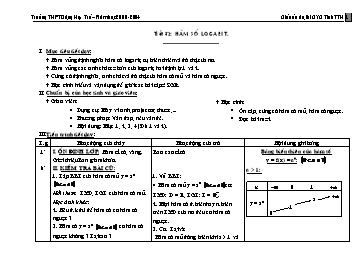 Giáo án dự thi GVG Tỉnh môn Đại số - Tiết 82: Hàm số logarit