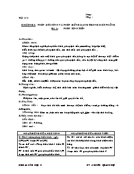 Giáo án Hình 11 ban cơ bản tiết 1, 2: Phép tịnh tiến