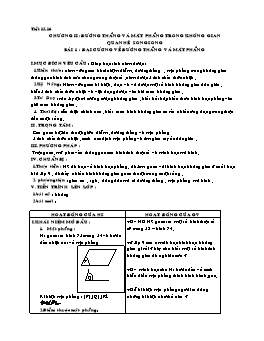 Giáo án Hình 11 ban cơ bản tiết 15, 16: Đại cương về đường thẳng và mặt phẳng