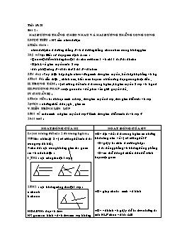 Giáo án Hình 11 ban cơ bản tiết 19, 20: Hai đường thẳng chéo nhau và hai đường thẳng song song