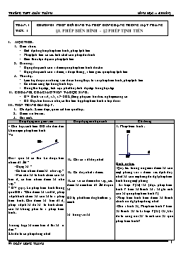 Giáo án Hình học 11 (chuẩn) §1: Phép biến hình - §2: Phép tịnh tiến