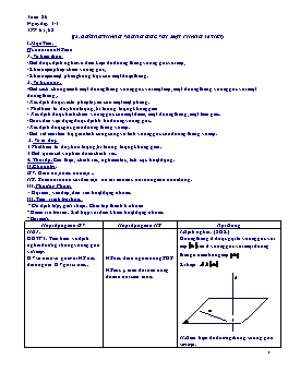 Giáo án Hình học 11: Đường thẳng vuông góc với mặt phẳng (6 tiết)