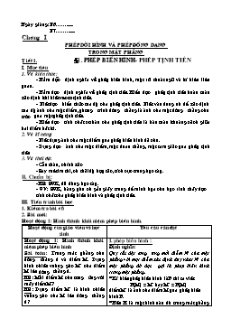 Giáo án Hình học khối 11 - Chương I: Phép dời hình và phép đồng dạng trong mặt phẳng