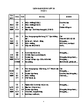 Giáo án Lớp 2B Tuần 2