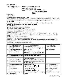 Giáo án môn Đại số 11 nâng cao tiết 30: Nhị thức niu tơn