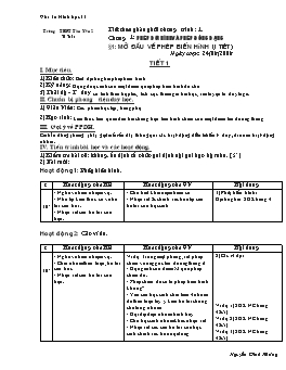 Giáo án môn Hình học 11 nâng cao tiết 1: Mở đầu về phép biến hình