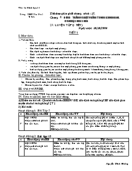 Giáo án môn Hình học 11 nâng cao tiết 17: Luyện tập