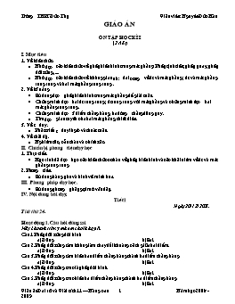 Giáo án Ôn tập học kì I - Hình 11 (2 tiết)