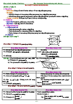 Giáo án tăng tiết hình học lớp 11 (cơ bản): Hai mặt phẳng song song